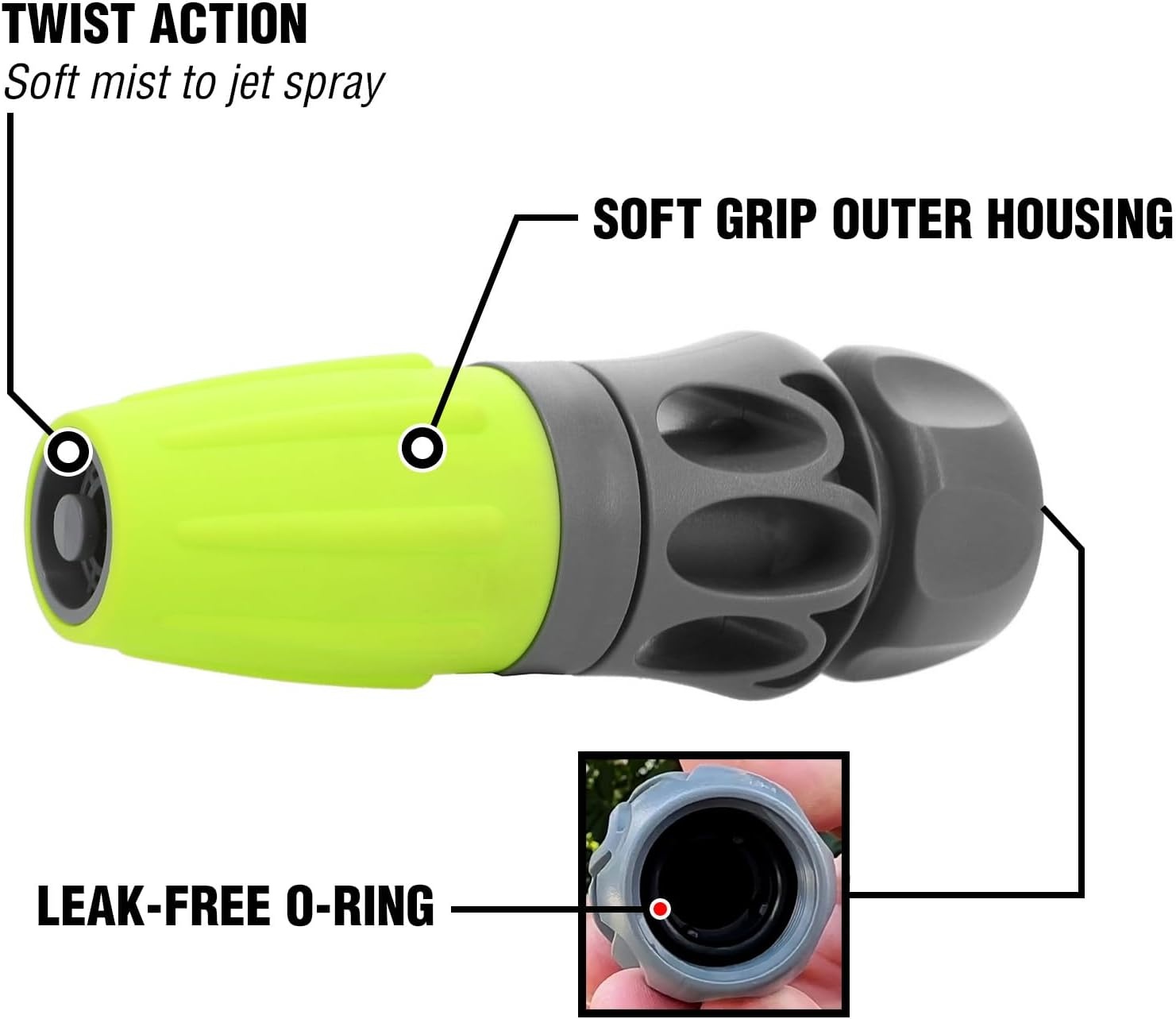 imageFlexzilla Twist Action Garden Hose Nozzle Sprayer Adjustable Water Hose Nozzle with Easy Grip Lightweight Leak Free