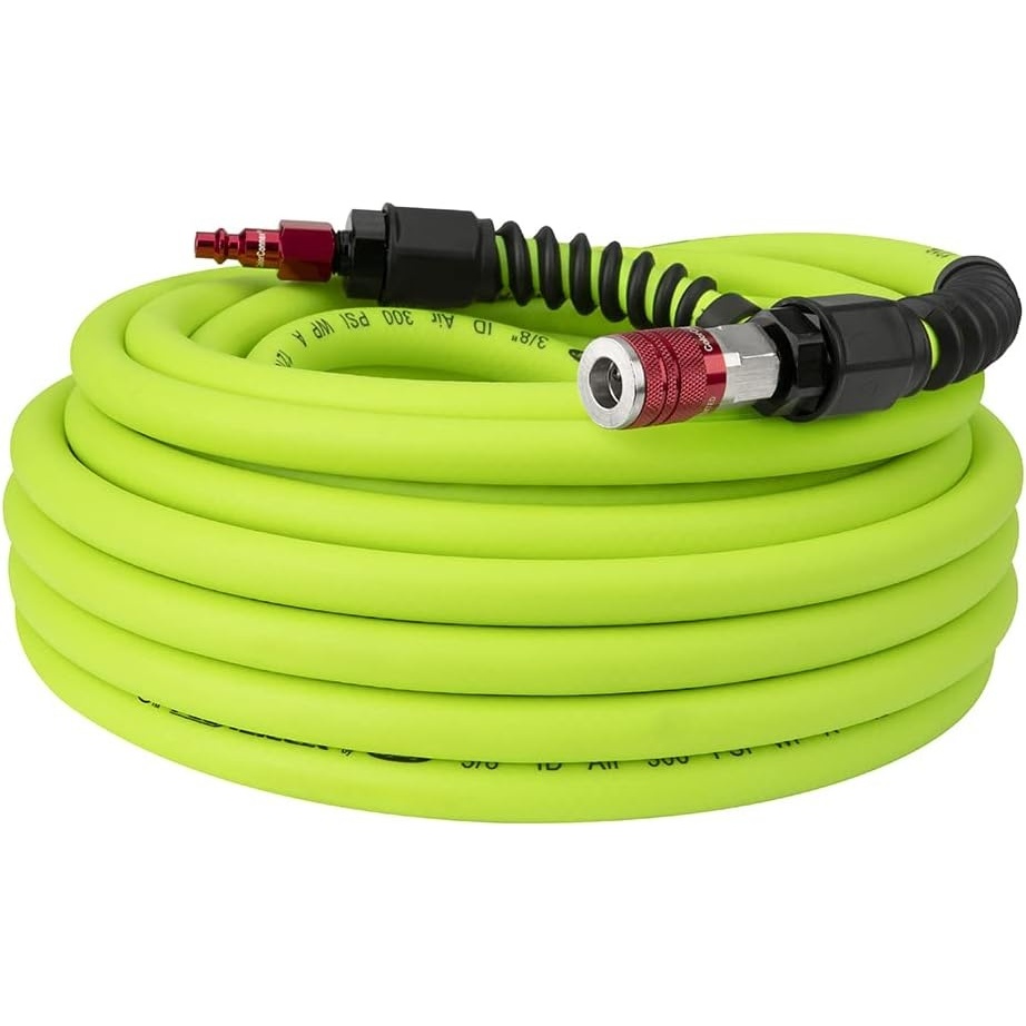 imageFlexzilla Pro Air Hose with ColorConnex Industrial Type D Coupler and Plug 38 in x 50 ft HFZP3850YW2DGreen