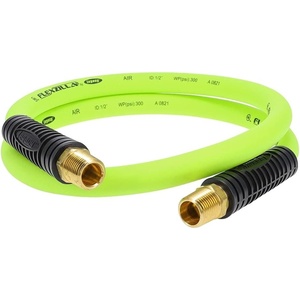 Flexzilla HFZ1204YW4S Swivel Whip Air Hose 4 Ft | 1/2″ MNPT Swivel x 1/2 in” MNPT Ends | Extreme All Weather Flexibility | Lightweight(1/2″ Npt Ends)