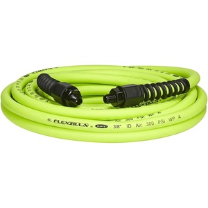 Flexzilla Pro Air Hose with ColorConnex Industrial Type D Coupler and Plug, 3/8 in. x 50 ft. – HFZP3850YW2-D(Flexzilla)